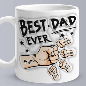 Vatertagsgeschenke, Individuelle 1–6 Kinder, Personalisierte Namen, Bedruckte Kaffeetasse Mit 3d-aufblaseffekt, „you Are My Best Dad“. - DePhotoBoxer