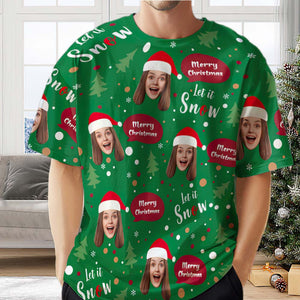 Benutzerdefiniertes Gesichts-t-shirt Weihnachtsgeschenke Weihnachtsmann-gesichts-weihnachts-t-shirt