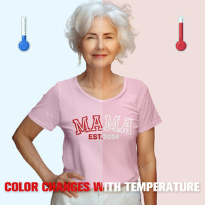Personalisiertes Mama-t-shirt, Temperaturempfindliches T-shirt, Muttertagsgeschenk - DePhotoBoxer