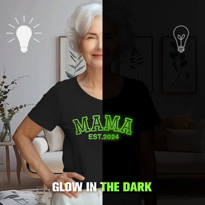 Personalisiertes Mama-t-shirt, Im Dunkeln Leuchtendes T-shirt, Muttertagsgeschenk - DePhotoBoxer